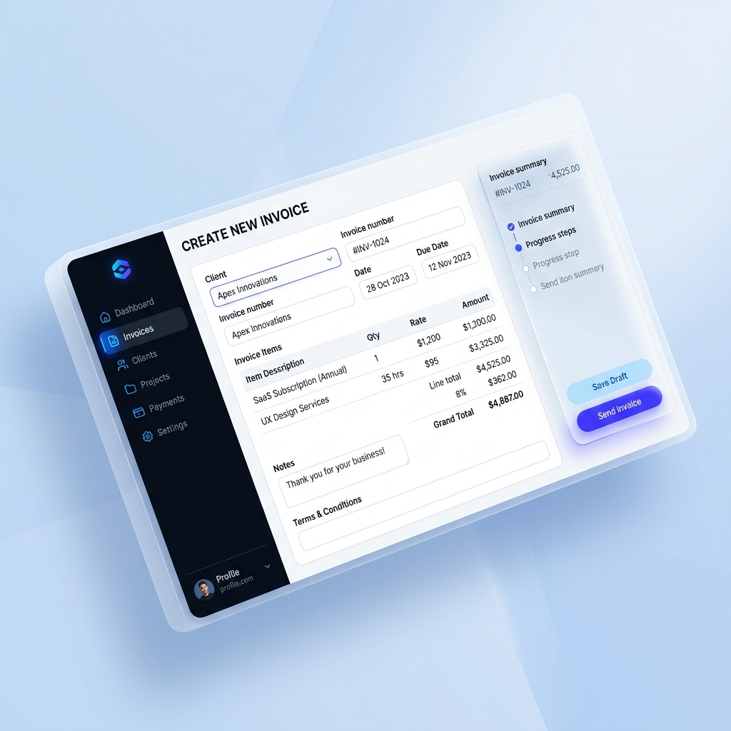 Kodikas Invoice Dashboard Mockup